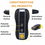 Chiave Anti-Aggressione Elettrica (Torcia, Elettroshock, Allarme)