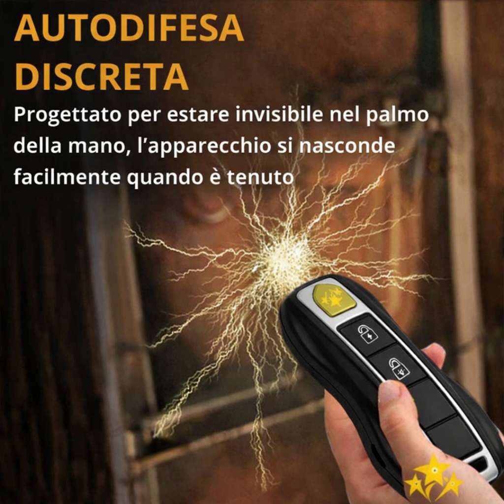 Chiave Anti-Aggressione Elettrica (Torcia, Elettroshock, Allarme)