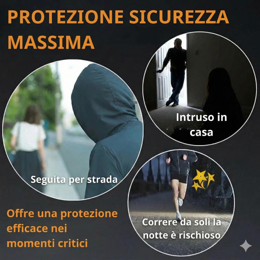 Chiave Anti-Aggressione Elettrica (Torcia, Elettroshock, Allarme)